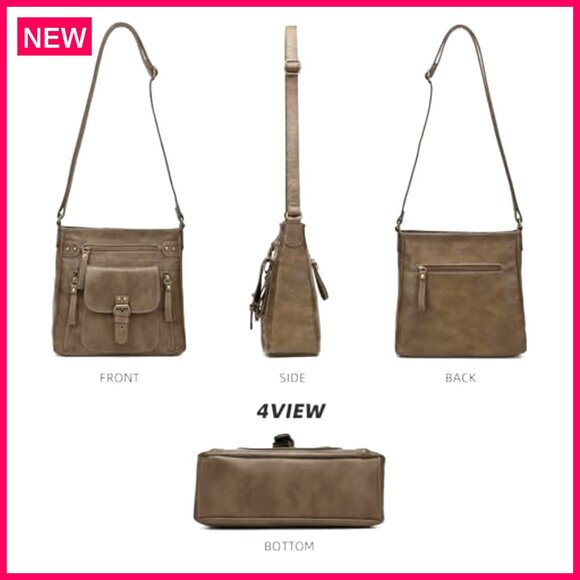 Medium PU Leather Crossbody Bag with Multiple Pockets for Women - Picture 8 of 8